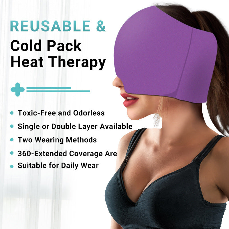 Cross-Border Hot-Selling Hydrogel Ice Compress Head Cover, Cooling Hot And Cold Compress Headgear, Stretchable Physiotherapy Care Eye Mask