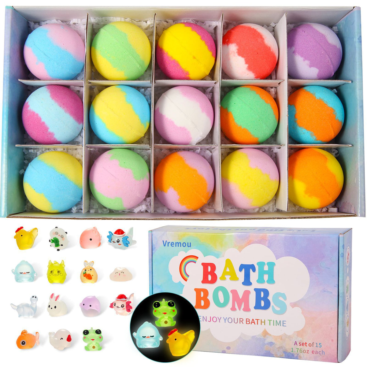 Surprise Splash Bath Bombs for Kids with Toys Inside [15 Peices]
