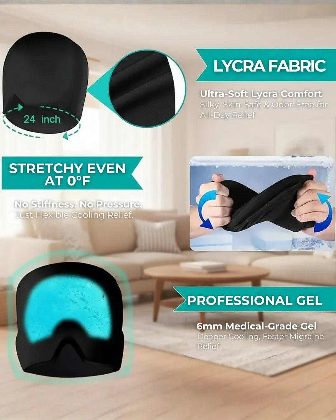 Unisex Icy Migraine Relief Hat